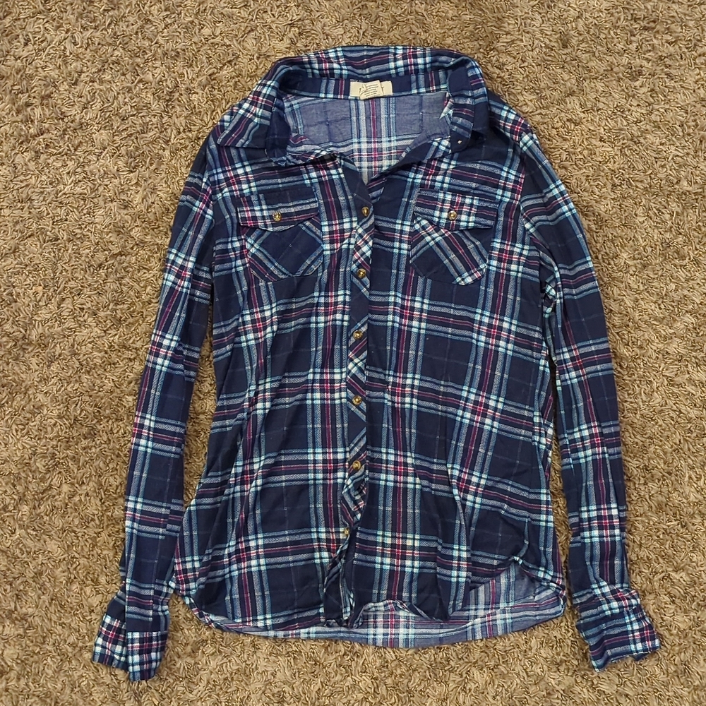 [ Junior's Large ] Plaid Blue Flannel – Passport